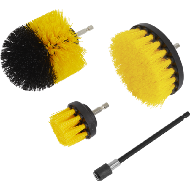 Sealey 4 Piece Hex Shank Drill Scrubbing Brush Set