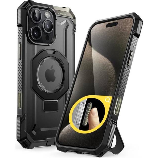 SUPCASE Fodral för iPhone 16 Pro Max 2024 med Stativ (Unicorn Beetle Grip), [MagSafe Kompatibel] [Fallbeständigt Militärkvalitet] Robust och Hållbart Magnet Fodral (Svart)