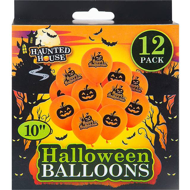 Printed Halloween Balloons 12 Pack 10"