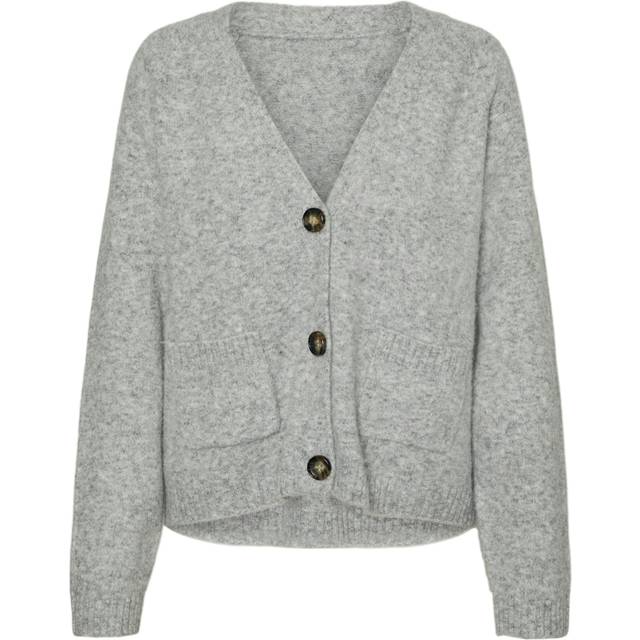 Vero Moda Vmboom Knit Cardigan - Grey/Light Grey Melange