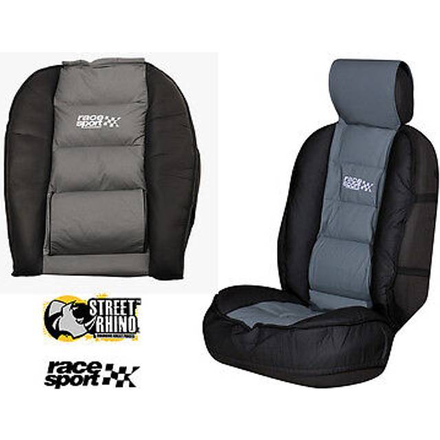 Mini first universal race sport black & grey cushioned front seat cover