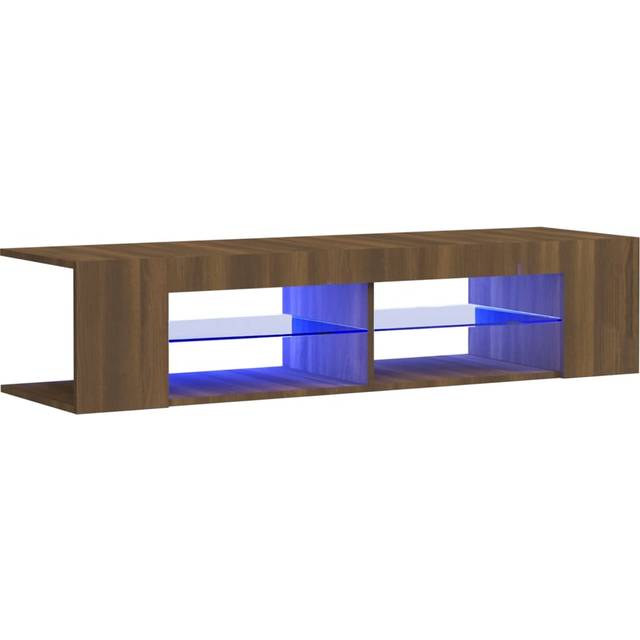 vidaXL TV Cabinet with LED Lights Brown Oak 135x39x30 cm