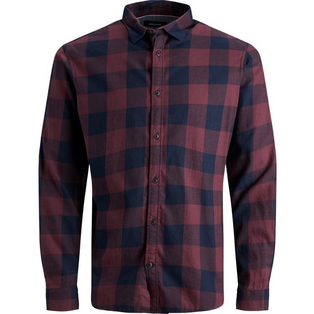 JACK & JONES Jjegingham Twill Shirt L/S Noos |Burgundy |L