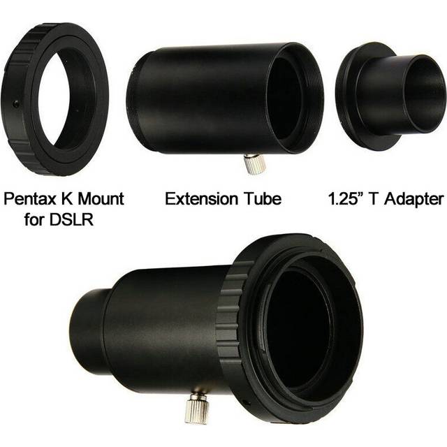 "(for Pentax PK) 1.25"" T-mount Metal Adapter+Extension Tube+Canon/Nikon/Sony/Pentax SLR/DSLR Cameras T-ring Astronomical Telescope Photography"