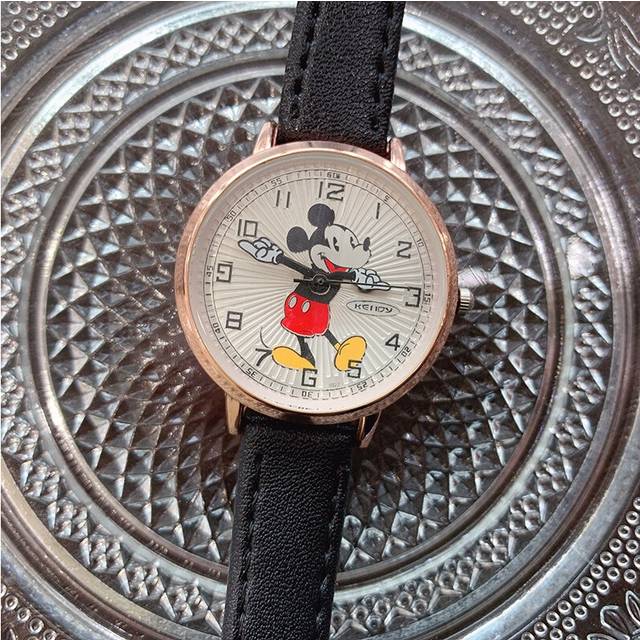 (Black) New Mickey Luxury Womens Watches Fashion Cute Cartoon Quartz Watch for Women Girl Wristwatch Ladies Dress Watch Female Clock Watches