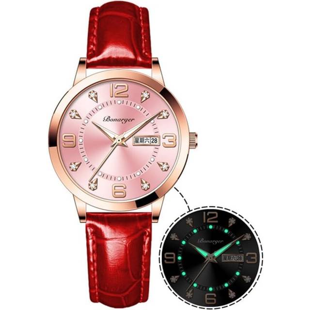 VEANXIN Women&#39;s Business Dress Watches for Ladies Leather Strap Small Face Luminous Diamond Analog Quartz Wrist Watch with Calendar Day Date Waterpr