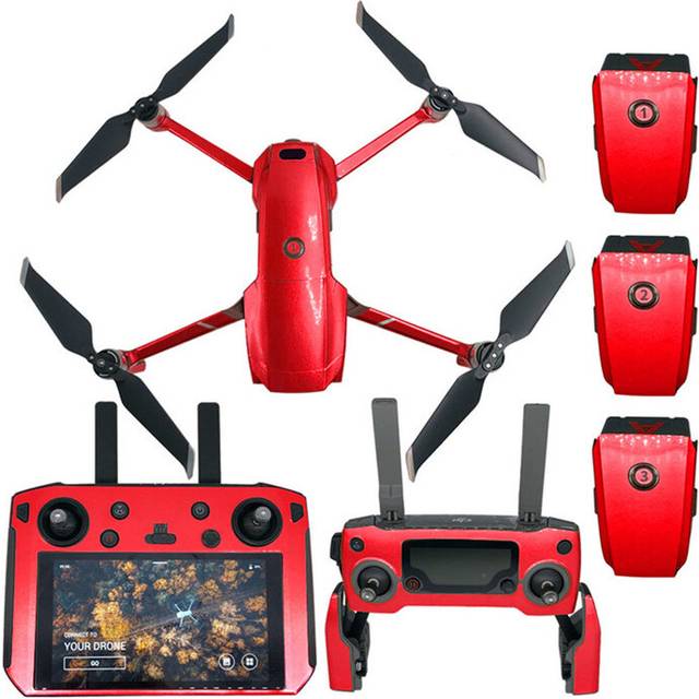 (red 4 in 1) Waterproof Fluorescent Sticker Body Skin Stickers for DJI Mavic 2 Pro/Zoom