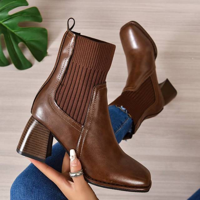 SHEIN Women&#39;s Fashion Boots, High Heel Elastic Boots, Ladies Ankle & Short Boots, Versatile & Stylish Boots