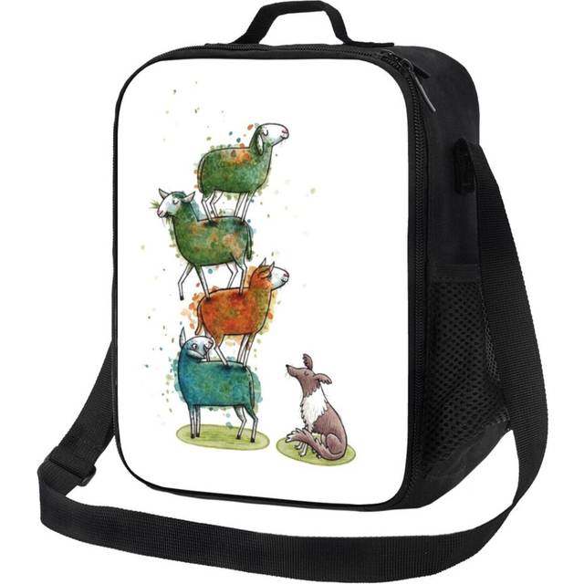 Kids Lunch Bag Border Collie Work - Sheep - Sheepdog - Pyramid - Dogs - Shepherding Insulated Tote Box for Girls Boys Back to School