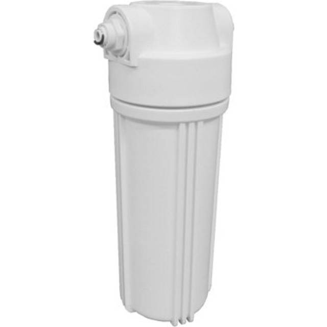 "10"" Standard White Water Filter Housing with 1/2"" Female Ports (Fittings Included for 1/4"" Push Fit Connection)"