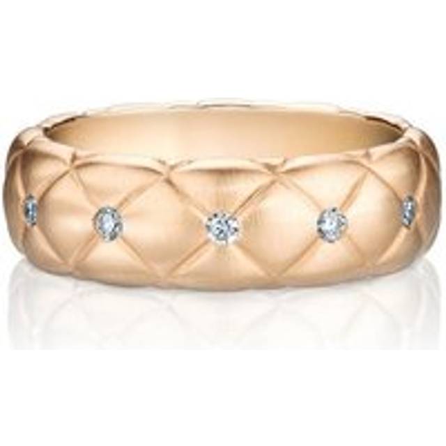 Faberge Treillage 18ct Rose Gold Diamond Matt Thin Ring - 58