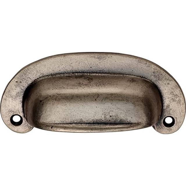 Loops Oval Plate Cabinet Cup Handle 106 X 44.5mm 87mm Fixing Centres Pewter - One Size