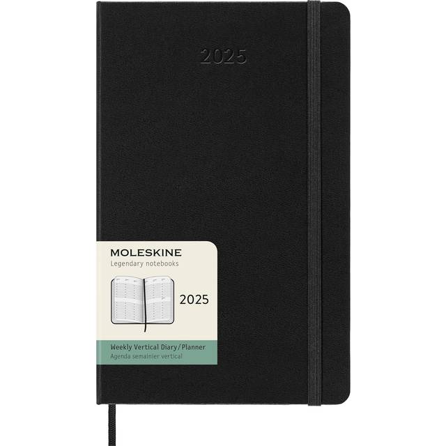 Moleskine 2025 12-Month Weekly Vertical Large Hardcover Notebook: Black