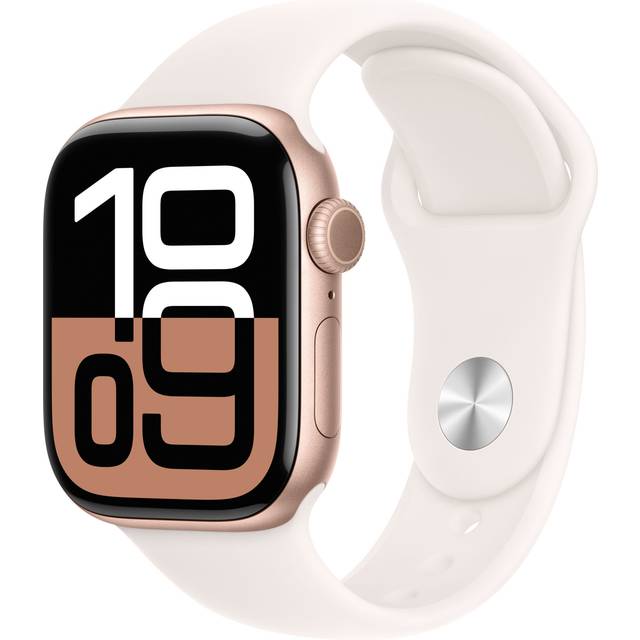 Watch Series 10 GPS 42mm Rose Gold Aluminium MWWH3 S/M Light Blush Sport Band