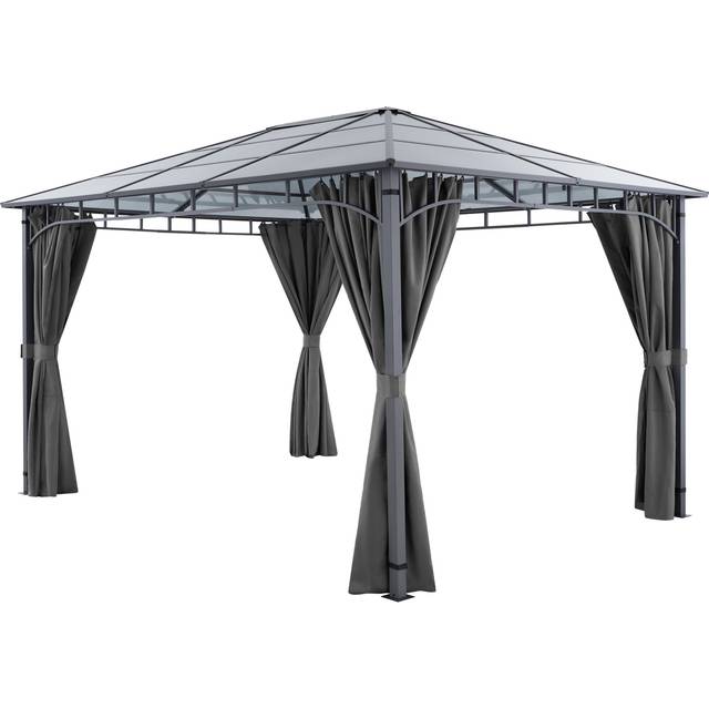 Gazebo Caracas - 4 side panels, weather & UV-resistant, translucent roof - 3 x 4 m