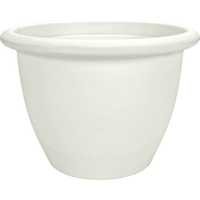 The HC Companies 16 Inch Sevilla Round Self Watering Planter  Decorative Lightweight Plastic Plant Pot for Indoor Outdoor Plant