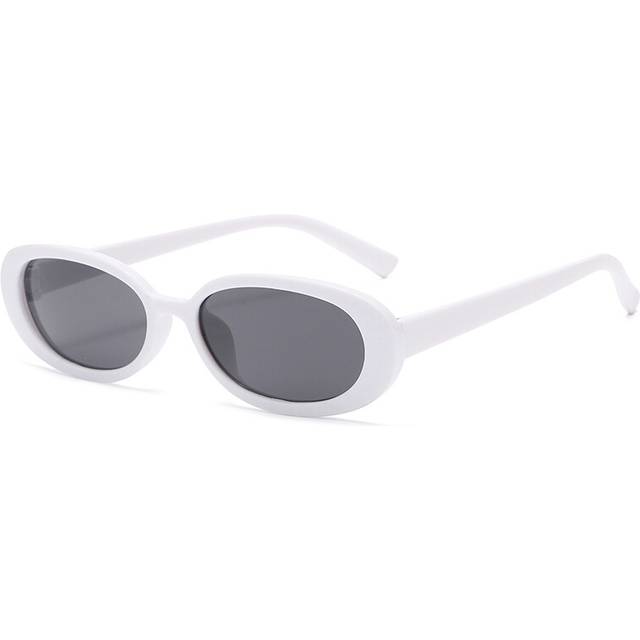 (white, show as picture) 8pcs Small Oval Sunglasses Women Vintage Brand Retro Black White Sun Glasses