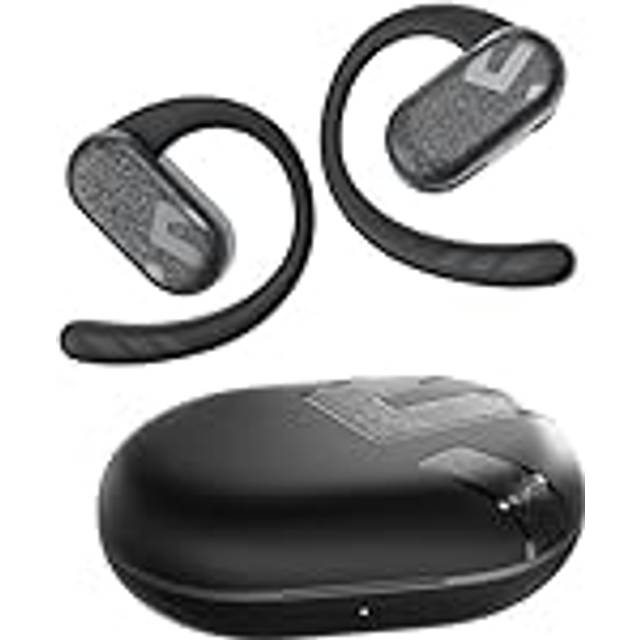 SoundPEATS Breezy Öppen Öra Bluetooth Hörlurar med 90° justerbara öronbyglar, Bluetooth 5.4 Hörlurar med öppen ljudscen, 12 mm dubbla högtalare, 40 timmar, Dual-mikrofon AI-bullerdämpning för samtal