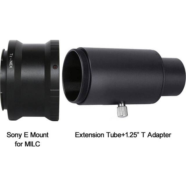 "(for Sony E mount) 1.25"" T-mount Metal Adapter+Extension Tube+Canon/Nikon/Sony/Pentax SLR/DSLR Cameras T-ring Astronomical Telescope Photography"