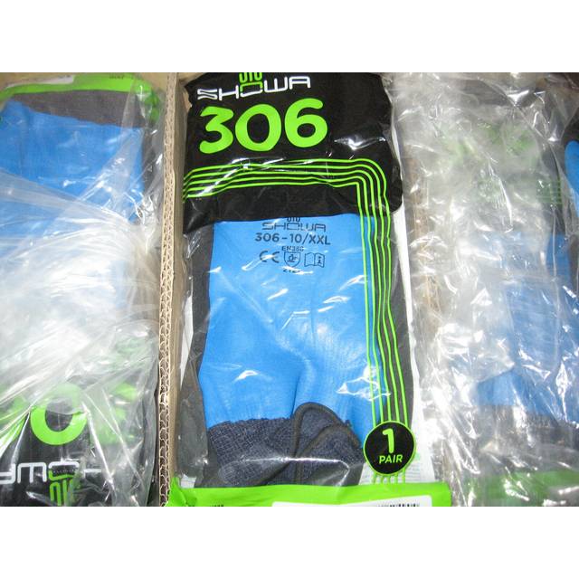 SHOWA 306 Double Coated Natural Latex General Purpose Work Glove with Nylon/Poly Liner  13-Gauge  XX-Large (12 Pair)