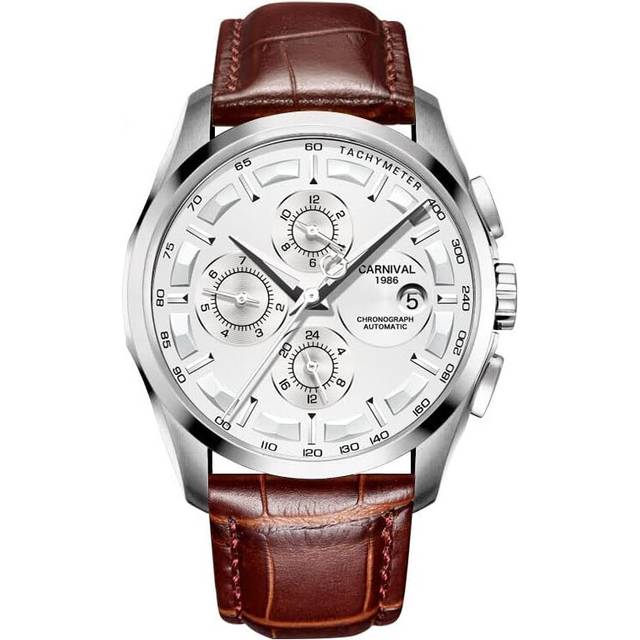 VEANXIN Swiss Watch Men's Complex Function Analog Automatic Mechanical Watch Stainless Steel Luminous Watch