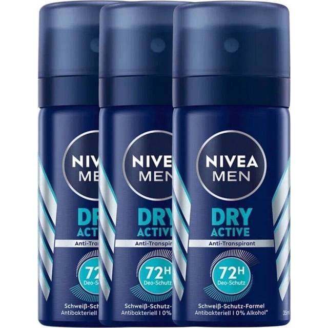 SHOP-STORY - NIVEADRY_3x: Pack Déodorants NIVEA Men Dry Active en Spray - 3 x 35 mL