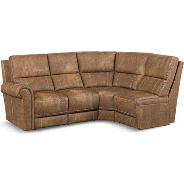 Ranch Brown Fabric Sofas - Modular 4 Seat Left Hand Corner Sofa - Colorado Range - Oak Furnitureland
