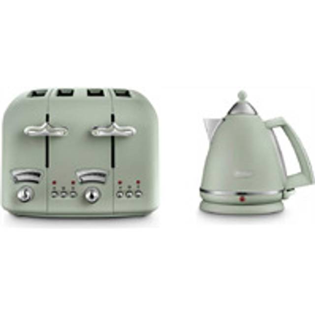 Delonghi Argento Flora 1.7 Litre Jug Kettle And 4 Slice Toaster Set