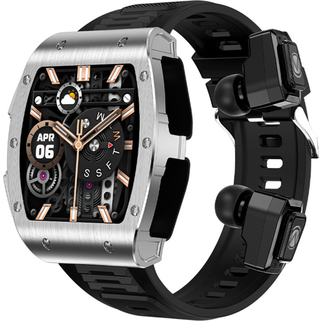 Chronus Smartwatch TWS 2-in-1 Bluetooth Calling Blood Oxygen Monitoring Health Multi-Sport Modes(Black)