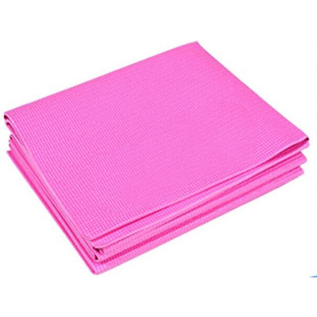 (Pink) Blue / Purple Green Pink Foldable Yoga Mat Non Slip Gym Fitness Pilates Exercise