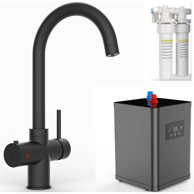 Liquida ht43mb 4 in 1 matt black instant boiling water kitchen tap