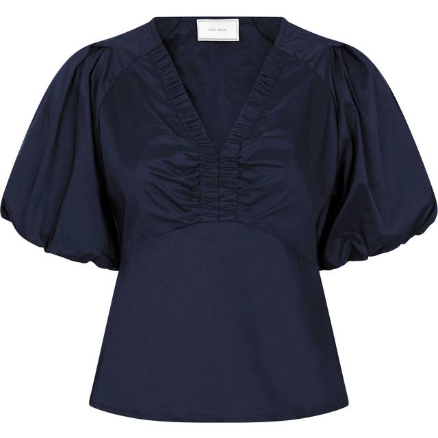Neo Noir Irina Poplin Blouse Dam Långärmade Blusar Stl. 38 - Från Magasin - Navy (38)