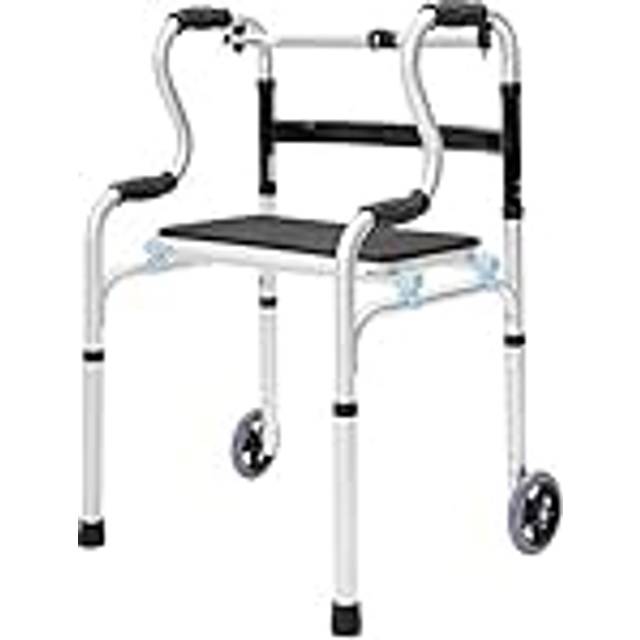 rollator Uppfällbar rullator för äldre med 5-tums hjul och avtagbar sits - Heavy Duty Vuxenrollator för inomhus- och utomhusbruk