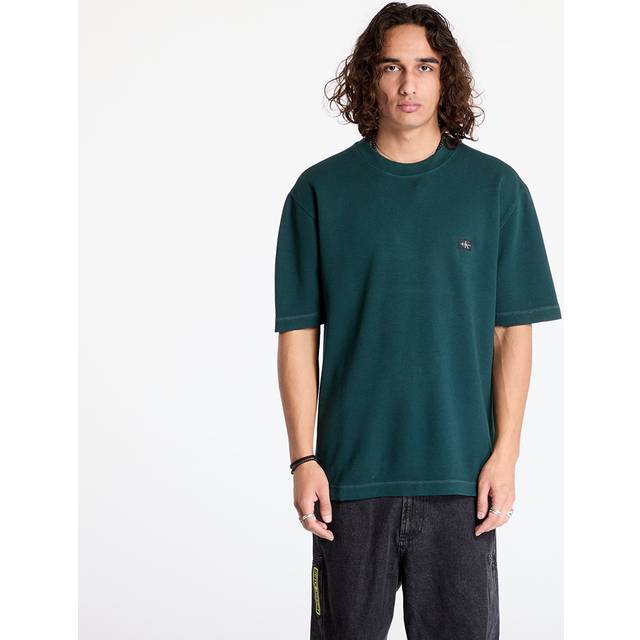 T-shirt Calvin Klein Jeans Waffle Woven Label Tee Ponderosa Pine M (M)