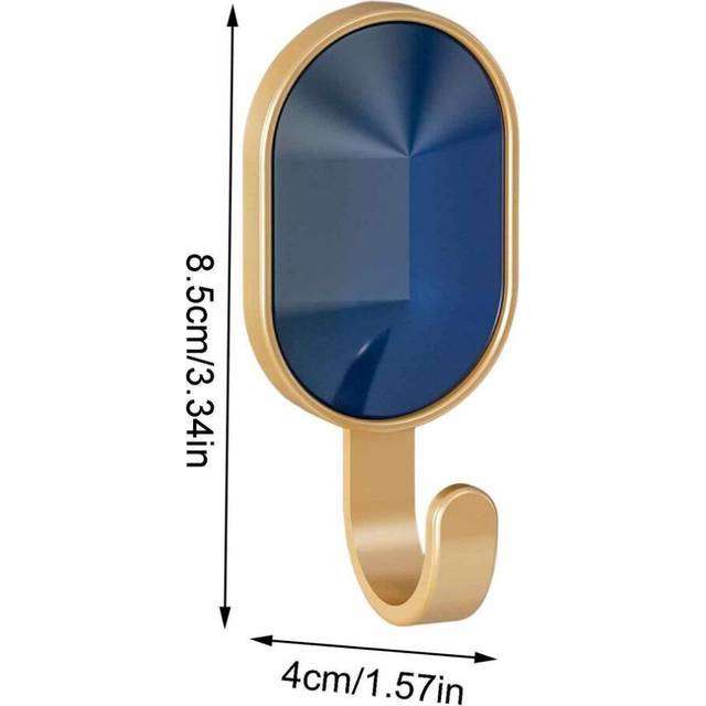 (a-Blue) 5Pcs Hook For Bathroom Kitchen Key Towel Rack Self Adhesive Wall Hook ABS Gemstone Shape Decorative Hooks Home Storage Organizer