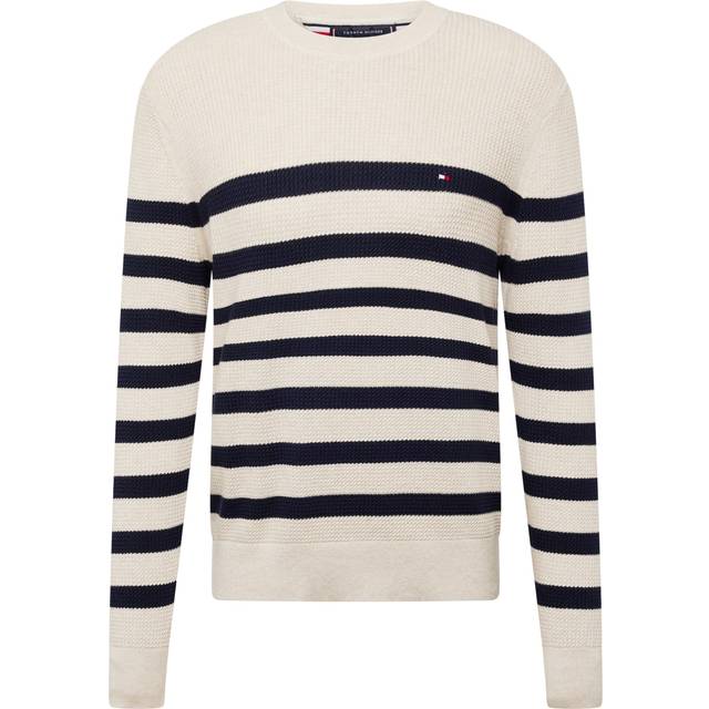 Tommy Hilfiger Sweater Ink Stripes Beige Dark Blue size M