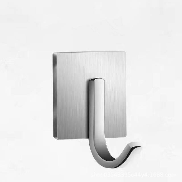 (a-Flat Hook-Silver) 304 Stainless Steel Wall Hook Self Adhesive Sticky Hooks Towel Key Umbrella Hanger Kitchenware Storage Hook For Kitchen Bathroom