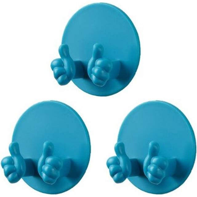 (a-B-3PCS) Creative Thumb Wall Hooks Punch Free Plug Hanger Key Holder Self Adhesive Towel Razor Rack Kitchen Bathroom Multipurpose Hook