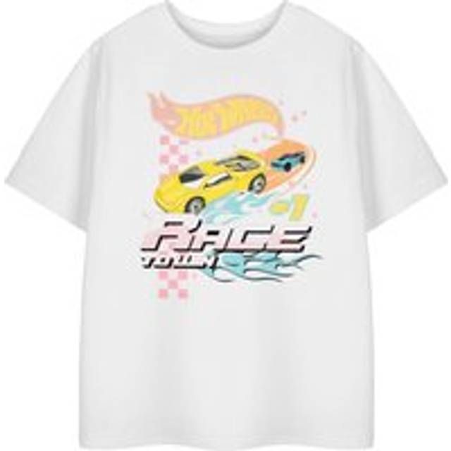 (5-6 Years) Hot Wheels Short Sleeved T-Shirt (Boys White)