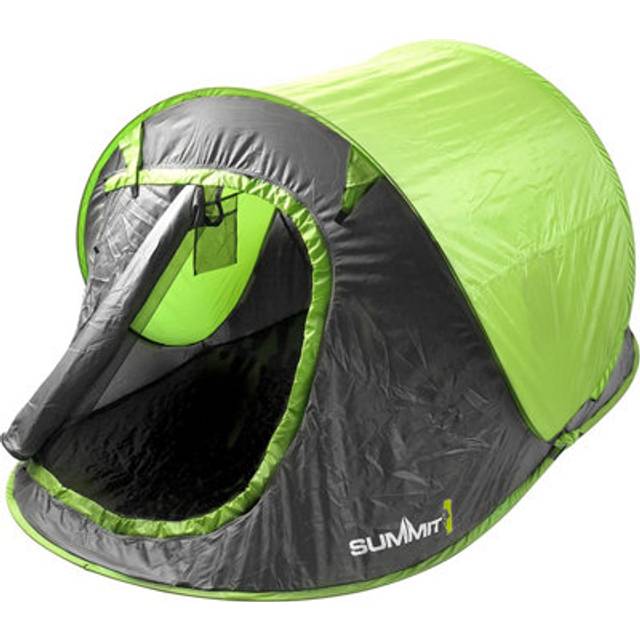 2 Man Pop Up Tent, Camping, Size: 220cm x 120cm x 95cm - Green - One Size
