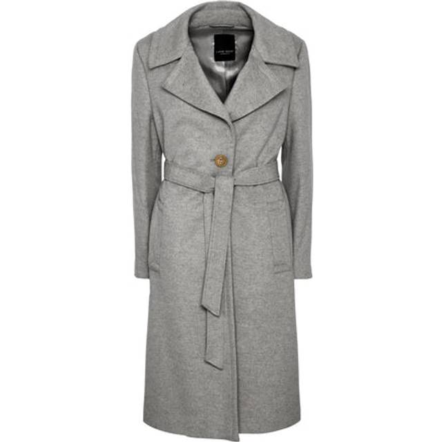 Sand Cashmere Coat W Clareta Belt Midi Dam Kappor Stl. 38 - Från Magasin - Grå (38)