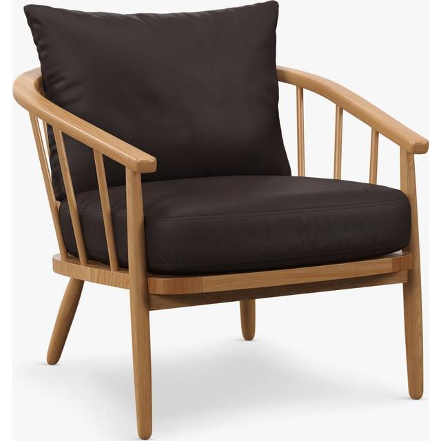 John Lewis Frome Leather Armchair, Light Leg