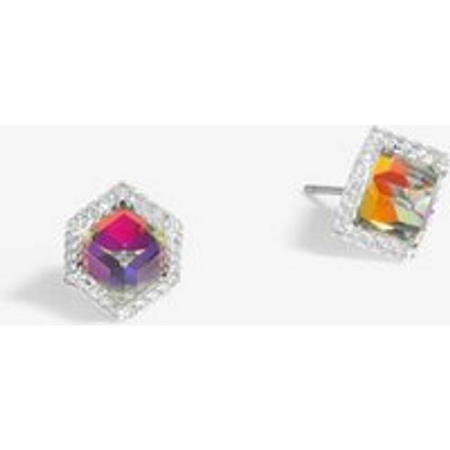 Jon Richard Jon Richard Silver Plated Crystal And Blue Cube Earrings