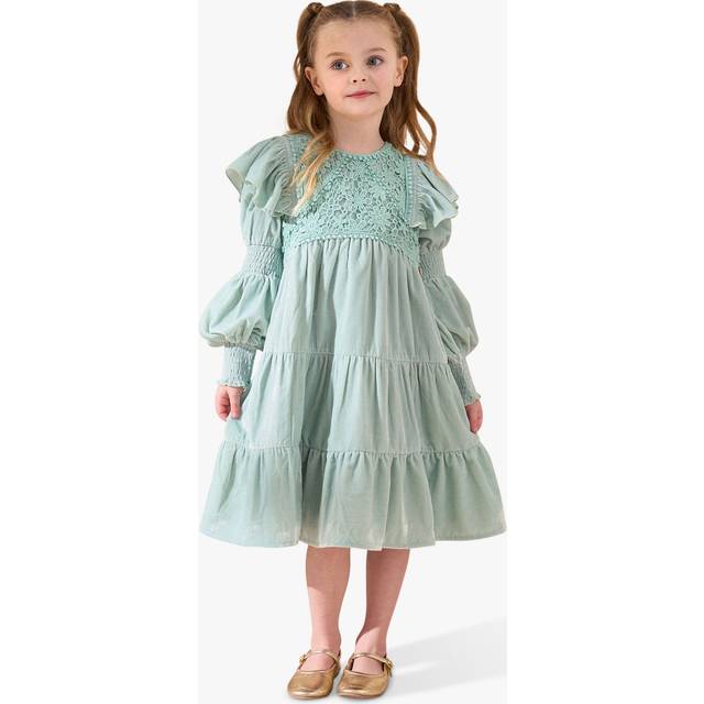 Girls Green Velvet Dress | Angel & Rocket / 10 yrs