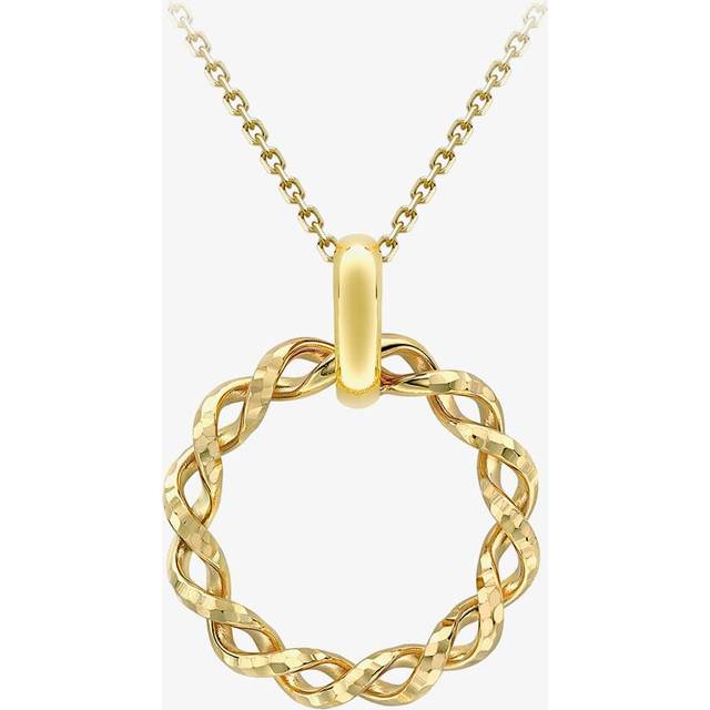 9ct Yellow Gold Diamond Cut Twist Circle Necklace 1.19.0414