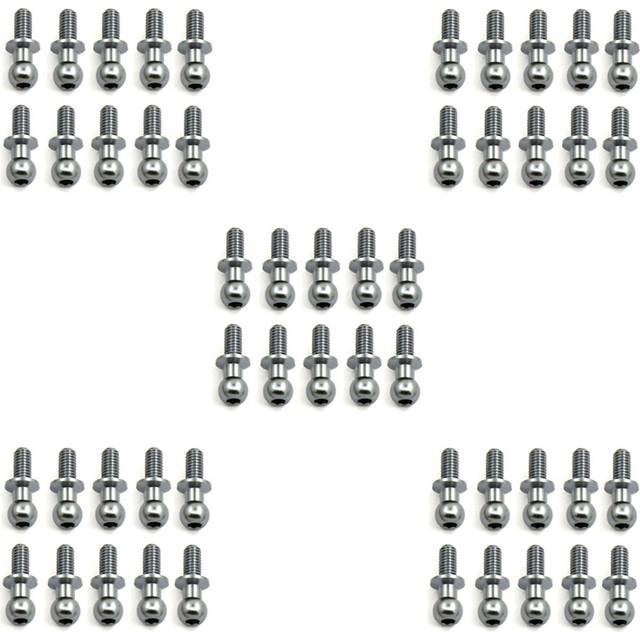 50Pcs M3 Metal Hex Ball Head Screws for TT01 TT02 Sakura D5 1/10 RC Drift Car Spare Parts Universal,Silver