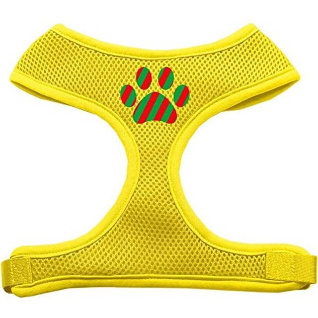 Christmas Paw Screen Print Soft Mesh Harnesses, Large, Yellow