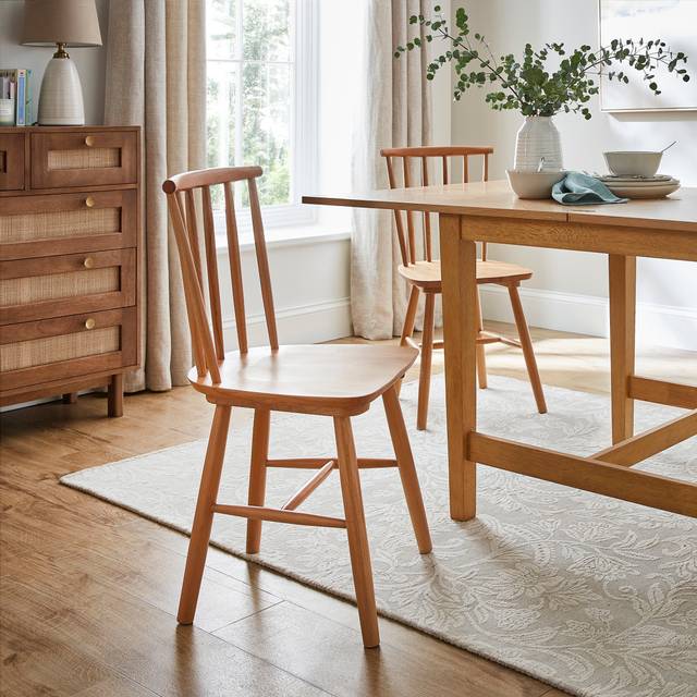 Harvey Set of 2 Dining Chairs, Beech Wood - Light Wood