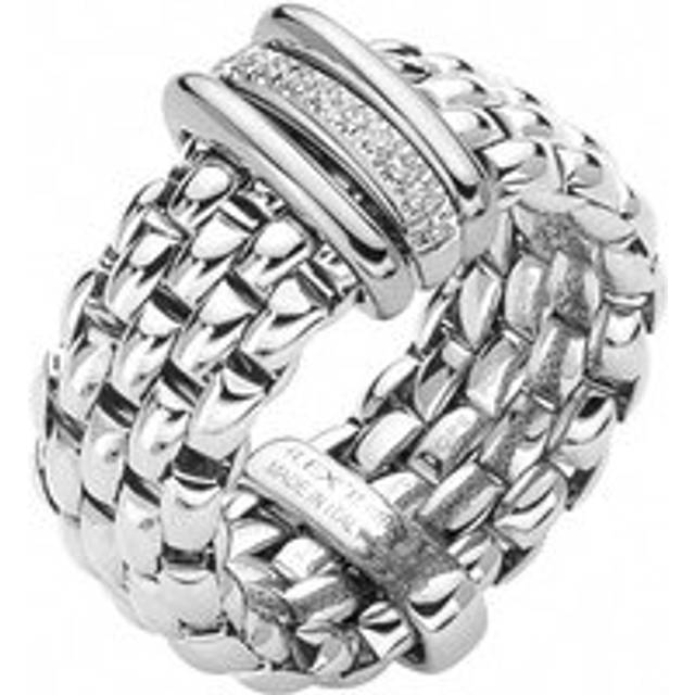 Fope Panorama 18ct White Gold 0.08ct Diamond Rondelle Ring - M