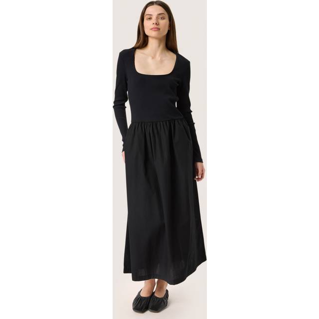 Simone Knitted Dress - Black - Copenhagen based brand Soaked In Luxury champions sophisticated yet accessible style, delivering a range of wardrobe staples each season that showcases the label's refined design aesthetic. Minimalistic every day basics, flowing feminine dresses and tailored workwear are at the core of each collection, all crafted with the purpose of transcending seasons so you get more out of your favourite pieces.